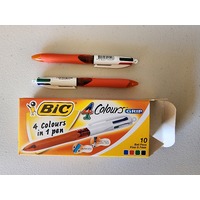 Pen Bic 4 Colour box 10 BP RT Grip Fine Point 24542 #954301
