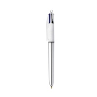 Pen Bic 4 Colour Shine Silver Barrell Box 12 919380