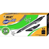 Pen Bic Gelocity Gel RB 0.7mm Black box 12 RB RT Retractable 949873 