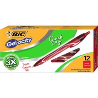 Pen Bic Gelocity Gel RB 0.7mm Red box 12 RB RT Retractable 949874