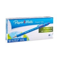Pen Flexgrip RT BP Fine Blue Box 12 Ultra Papermate #9560131 Retractable