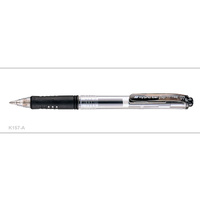 Pens Pentel K157A Retractable Black .7 Hybrid Gel Grip Box 12