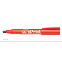 Markers Pentel NN60B Green Label Perm Chisel Point Red Box 12