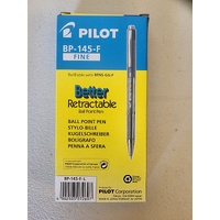 Pen Pilot Ballpoint BP145F Fine Blue Box 12 RT BP Retractable 623252