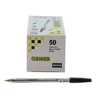 Pen Osmer Ballpoint Med Box 50 Black OS7150 1.0mm 