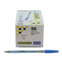 Pen Osmer Ballpoint Med Box 50 Blue OS7250 1.0mm 