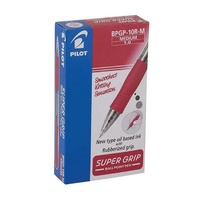 Pens Pilot Supergrip Retractable Medium Red BPGP10RM Box 12 623142
