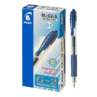 Pen Pilot G2 0.5 Extra Fine Blue Gel Ink Box 12 BLG2-5 RB Roller Ball RT Retractable 622507