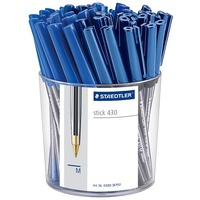 Pens Staedtler 430 stick Med Blue Box 50