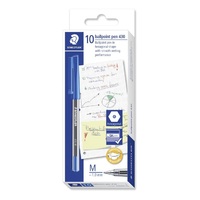 Pens Staedtler 430 stick Med Blue Box 10  1.0mm Medium