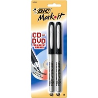 CD DVD Marker Bic Mark It Black Pack 2 32960