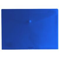 Document Wallet A4 Plastic With Button Osmer Blue Tinted and name card A4W22N