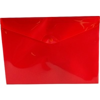 Document Wallet A4 Plastic With Button Osmer Red Tinted 