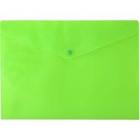 Document Wallet A4 Plastic With Button Osmer Lime Green