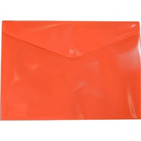 Document Wallet A4 Plastic With Button Osmer Orange Tinted #A4W06