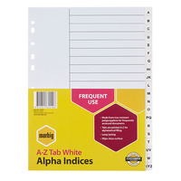 Dividers A-Z Marbig 35051 PP White A4 