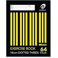 Exercise Books 225 x 175mm 14mm Dotted Thirds 64 Page Olympic 140762/00590 Pack 20