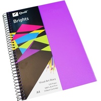 Visual Art Diary  A4 White page 60L 110gsm 120 pages Quill Dark Purple Quill 10763