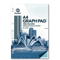 Graph Pads A4  1mm 50 page pack 10 7 holes 141370 GH125 Olympic 