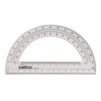 Protractor 150mm 180 degree Clear x 1 #0307580 Half circle Celco hangsell 20130