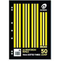 Loose leaf Refills A4 50s 14mm Dotted Thirds 141413 - pack 50 #RD145 Olympic Reinforced