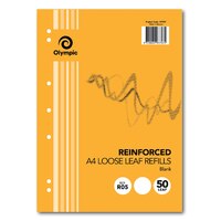 Loose leaf Refills A4 50s Plain Reinforced Olympic 141410 pack 50 #R05 197757