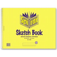 Sketch Book Spirax 579B 272x360mm Pack 10 48 Leaf Side Opening #56066