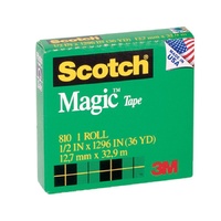 Tape Invisible 3m Magic 810 12x33m  1 roll Scotch Refills