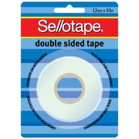 Tape Double Sided Sellotape 104 12x10m Hangsell 960600 12mm wide