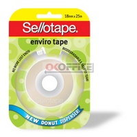 Tape Enviro Sellotape Donut 18mm x 25M On Dispenser 960799 - pack 8 