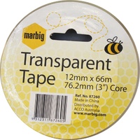 Tape Everyday Marbig Office 12x66m Economy 87260 Clear roll 