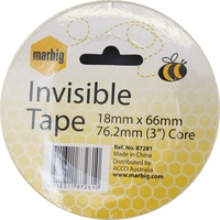 Tape Invisible Marbig 18x66m 87281 Office Large roll