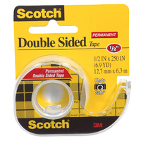 Tape Double Sided 3M 12x 6m cat 136 Dispenser per roll permanent adhesive on both sides