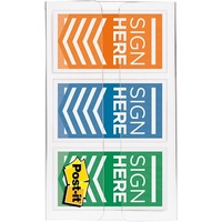 Flags Message Post it 682-SH-OBL Sign Here Orange Blue Lime