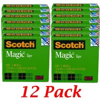 Tape Invisible 3m Magic 810 18x33m 12x rolls Scotch office Refills 70016031984
