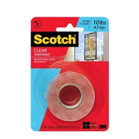 Mounting Tape Foam 4010 25x1.5m Clear 3m - roll Scotch 