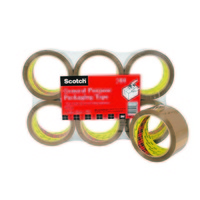 Tape Packaging 3M Box Sealing 310 48x50m Brown 6x roll pack Scotch Commercial Grade