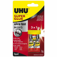 Super Glue  1g box 3 Mini Adhesive UHU 