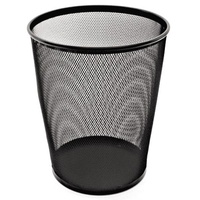 Wastebasket Mesh Black 27 Litre Metal Round 9189