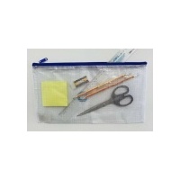 Pencil Case Mesh bag 340x185mm Blue Pack 10 Deli 5592B 