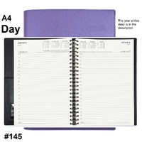 Diary 2027 VANESSA 145.V55-27 A4 Day to page Lilac Purple (8am - 6pm, 1/2 hourly) 297x210mm 145V55