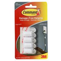 Command Adhesive Cord Clips Small 17017ANZ  3M 4 WHITE clips, 5 small clear strips