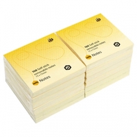 Stick on Notes 75x75mm Yellow Marbig  pack 12 1810305