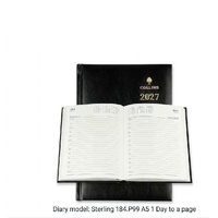 Diary 2027 Sterling A5 1 Day to page Black 184.P99-27 Collins 7am - 8pm, 1 hourly