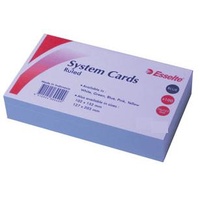 8x5 Cards Ruled Blue 43500 - pack 100 System Cards 8x5 inch or 125x200mm