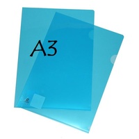 Letter File A3 150A Clear Blue polypropylene Colby pack 12 ** limited stock * discontinued item