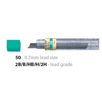 Leads Pentel 0.7mm HB Super Hi Polymer Box 12 Tubes