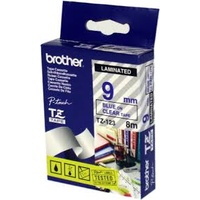 Brother TZe123 9mm x 8m Blue on Clear TZ-123 P-Touch - each 
