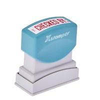 Stamp Pre-inked CHECKED BY Red Xstamper 1048