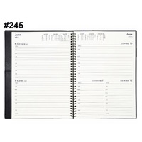 Diary 2024 Vanessa 245.V99 A4 2 days to page (8am-5pm, 1 hourly) Black WIRE-O BOUND 297x210mm #818815